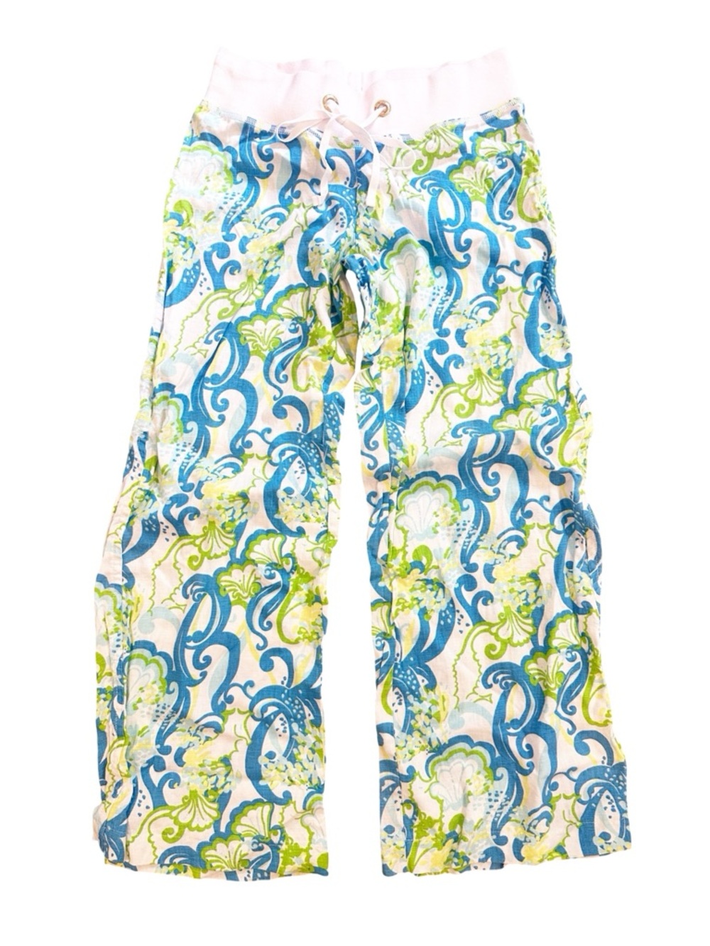 Lilly Pulitzer The Linen Beach Pant in Resort White Crystal Coast Mini S